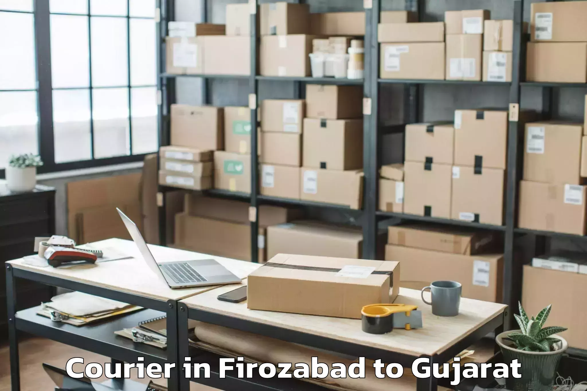 Hassle-Free Firozabad to Gandhinagar Courier